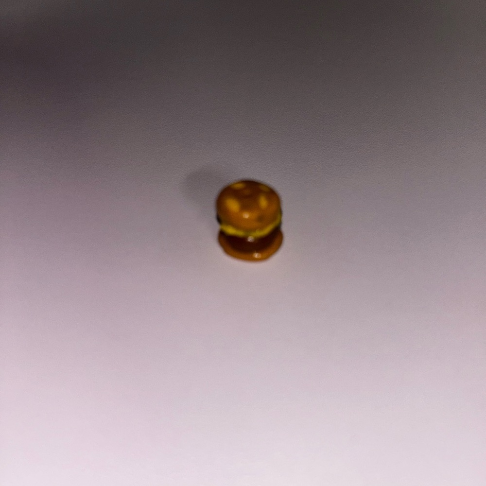 Miniature Burger Charm - Brown and Yellow
